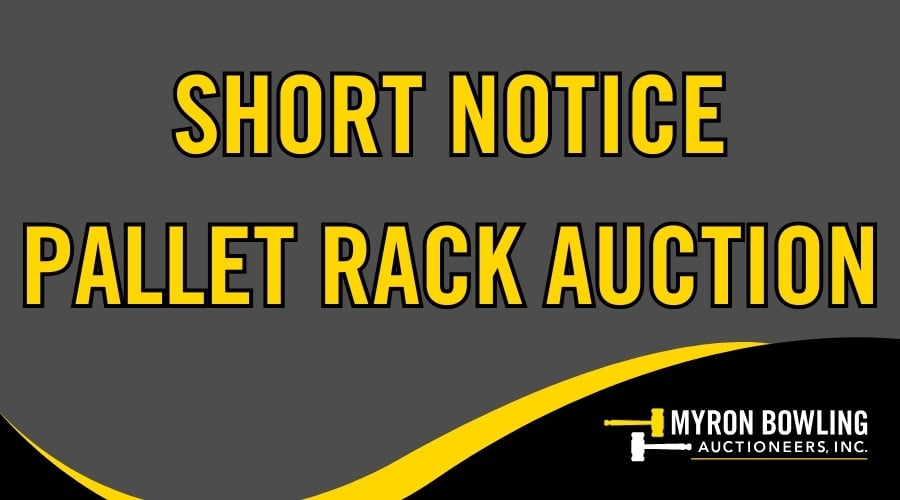 short notice pallet rack auction logo